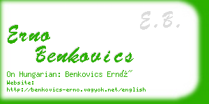 erno benkovics business card